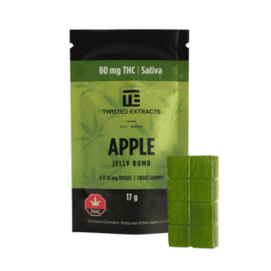 Twisted Sativa Gummy - 80mg - Green Apple Jelly Bomb