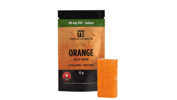 Twisted Sativa Gummy - 80mg - Orange Jelly Bomb
