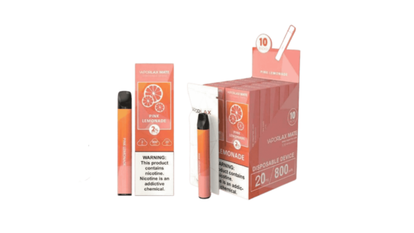 Vaporlax Disposable Nicotine Vape Pen - 800 Puffs - 20mg/mL - Pink Lemonade
