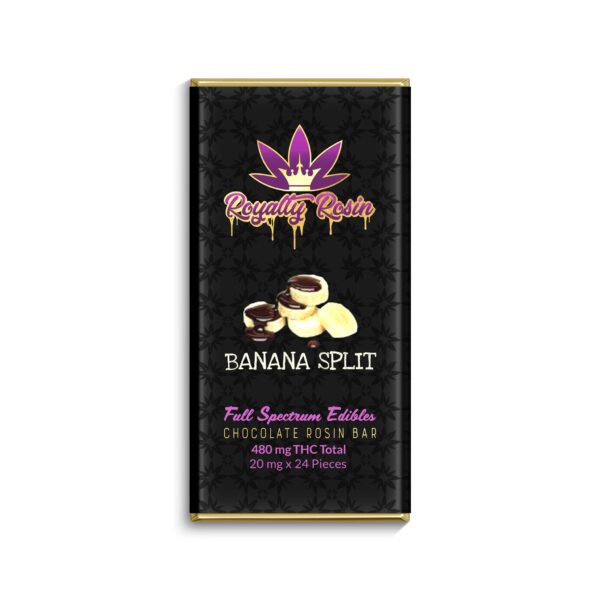 Royalty Rosin Full Spectrum Chocolate Bars – 480mg – Banana Split