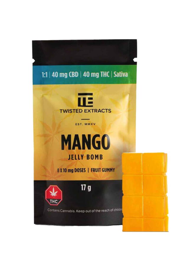 Twisted Extracts Jelly Bomb 1:1 THC CBD - 40mg - Mango