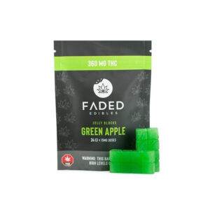 Faded Cannabis Co. Jelly Blocks - 360mg - Green Apple