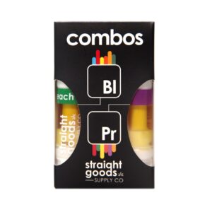 Straight Goods  2 In 1 Combos – 2 x 1 Gram Carts - Blue Lavender (INDICA) x Peach Ringz (INDICA) Cartridges