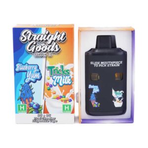 Straight Goods Dual Chamber Vape – 3g + 3g - Blueberry Yum × Tricky Milk - 6 Gram THC