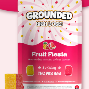 Grounded Bricks High Dose THC Edibles - 1500mg THC (3 x 500mg) - Fruit Fiesta